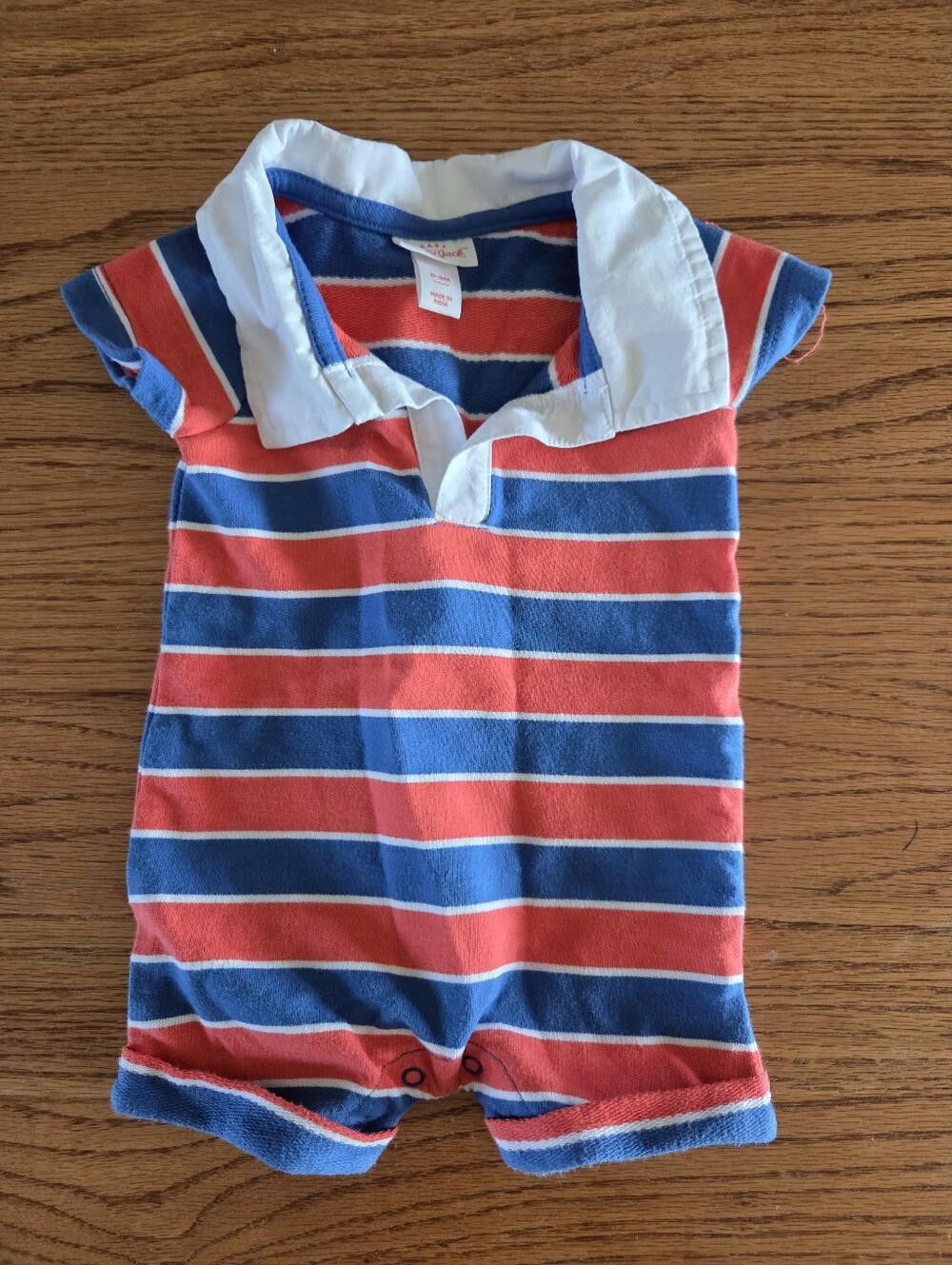 Cat & Jack Red, White, And Blue Striped Jumpsuit 0-3M Preppy Nautical America